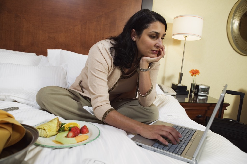 woman working at the hotel