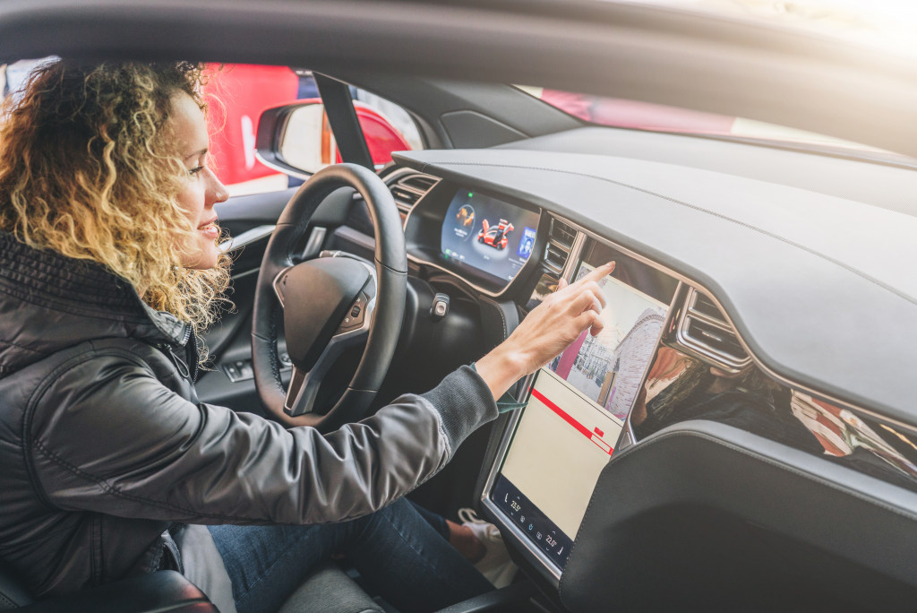 a car dashboard