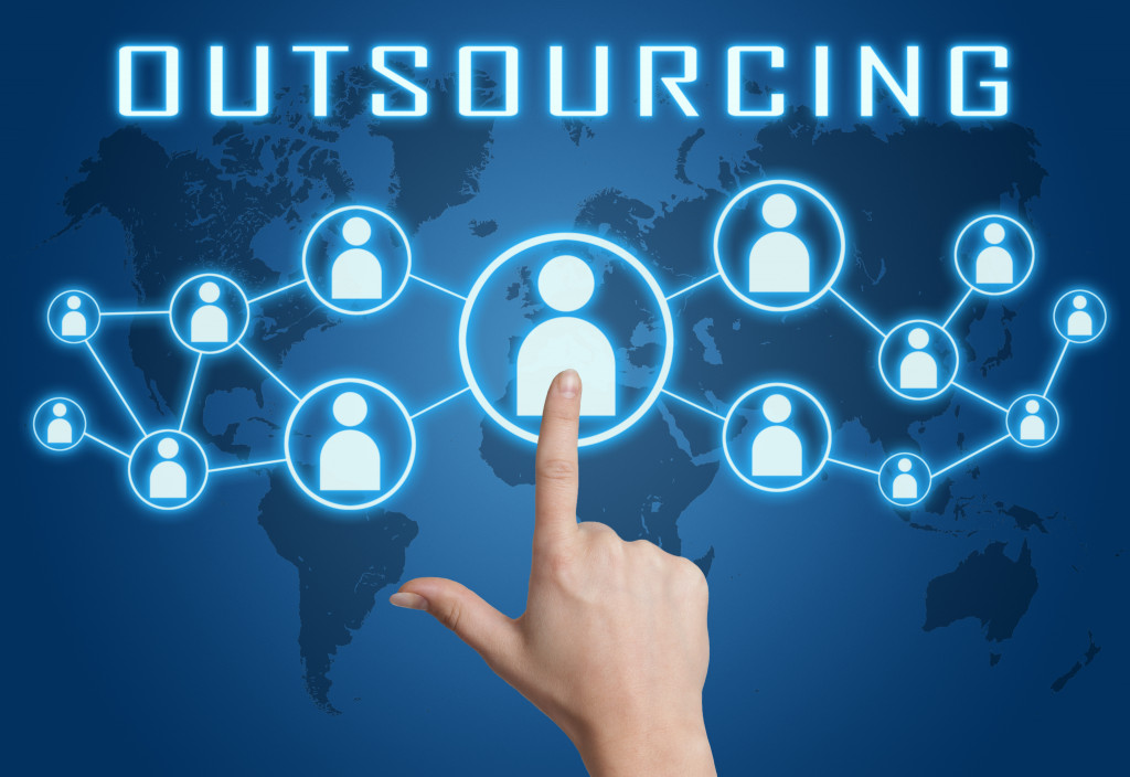 A business choosing outsourcing