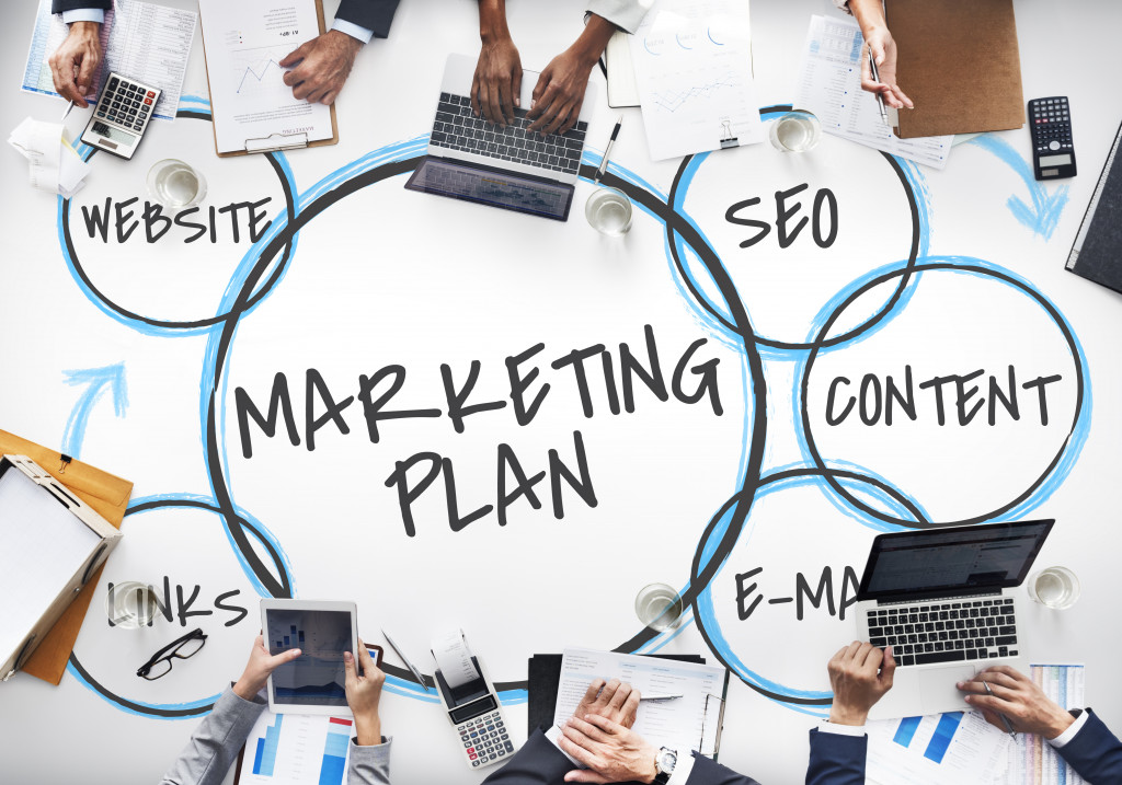 Marketing plan including website, SEO, content, e-mail, and links