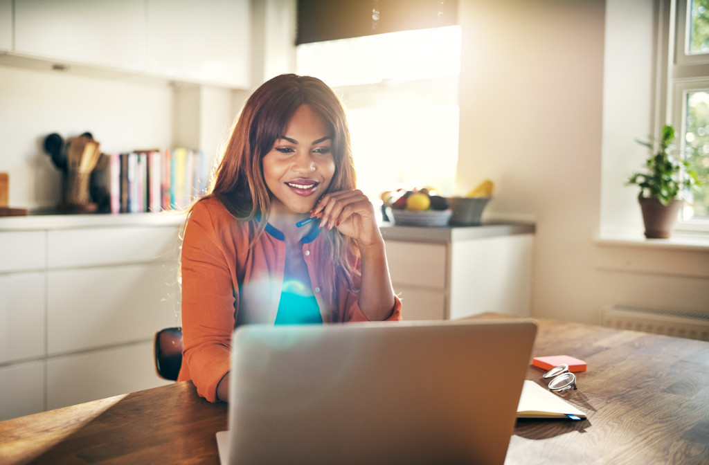 woman working form home in her personal office