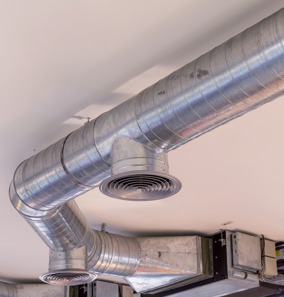 An air conditioning duct on the ceiling