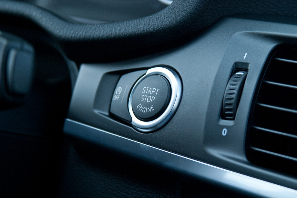 start, stop, and engine button of a business car