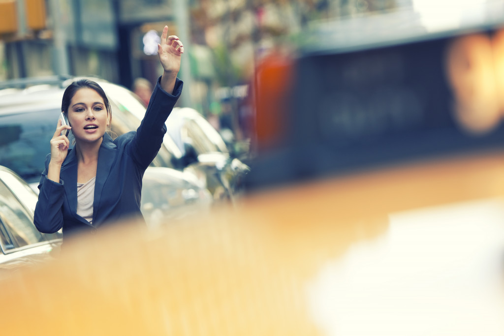 Booking taxi using SMRT App