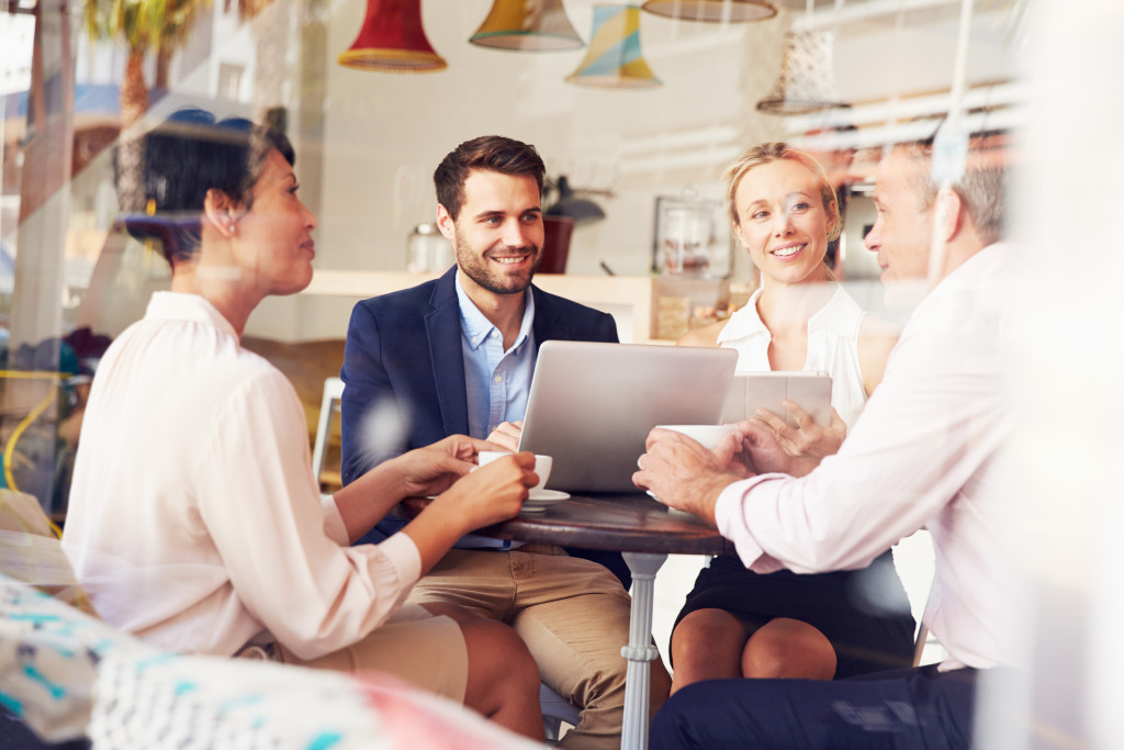 A group of businesspeople having a meeting