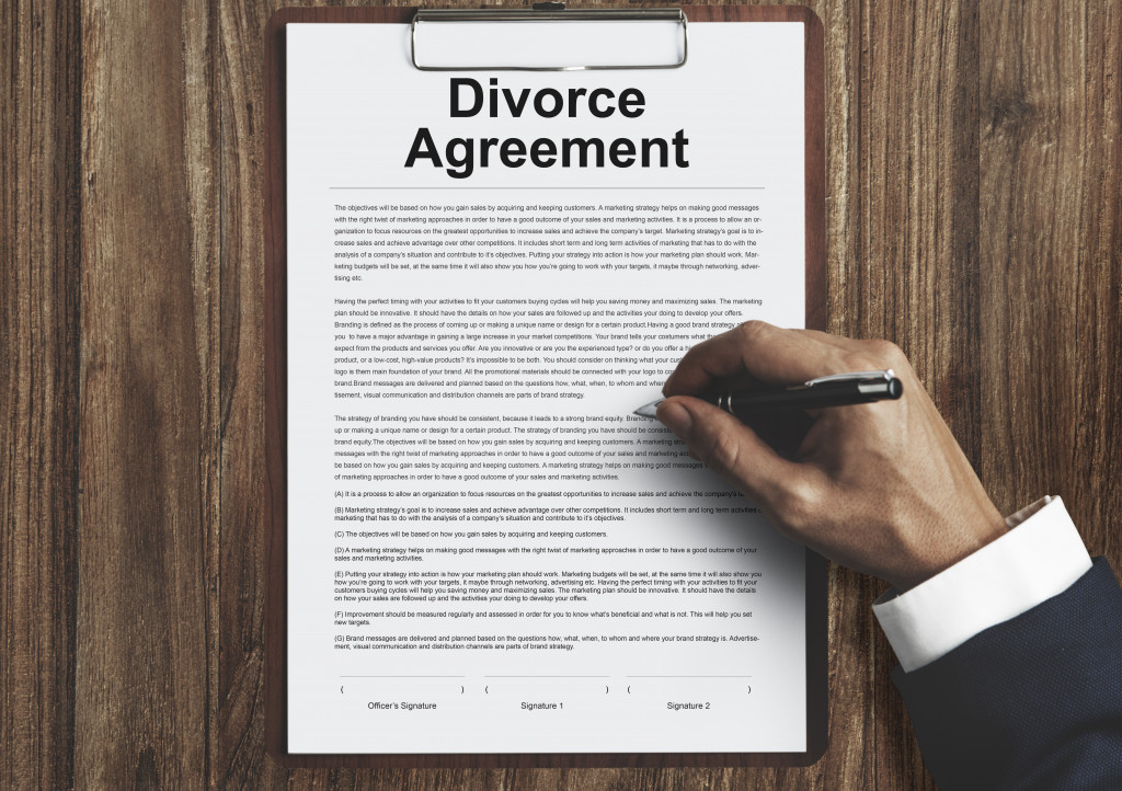 Divorce papers for business split